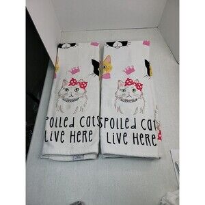 Kassafina Spoiled Cats Live Here Set Of 2 Plush Big Bath Towels